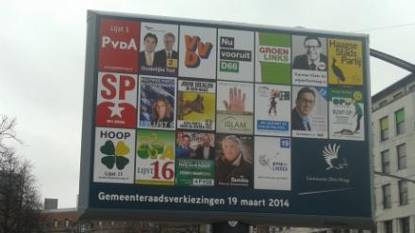 foto Campagnebord gemeenteraadsverkiezingen 2014 DenHaag